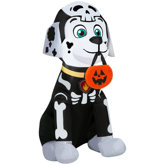 Gemmy Airblown Inflatable Marshall in Skeleton Costume Nick, 3 ft Tall, Multi