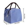 thumbnail image 4 of Monstrate Fiambrera con aislamiento portátil, bolsa impermeable a rayas de gran capacidad, bolsa gruesa para Picnic Bento Almacenamiento y organización del hogar Azul real, 4 of 6