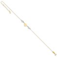 thumbnail image 3 of 14k Two Tone Gold Heart Love 9 Inch Plus 1 Anklet Ankle Bracelet, 3 of 8