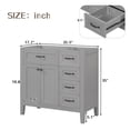 thumbnail image 2 of Gzxs 36" Bathroom Vanity Base Only, Gray Bathroom Cabinet with 3 Drawers, 35.5"L x 17.7"W x 35"H, 2 of 10