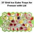thumbnail image 2 of Ice Cube Trays for Freezer with Lid-37 Grid Silicone for Small Ice Cube Molds,Easy-Release Reusable in Organizer Bins or Ice Bucket for Cocktail bar or Iced Coffee Cup（green）, 2 of 5