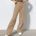 thumbnail image 2 of TRUBKH Corduroy Pants Women Straight Leg Pants Women Womens Cargo Pants with Pockets Cargo Pants Baggy Corduroy Pants High Waisted Cargo Pants Barrel Pants Women Beige 2xl, 2 of 7