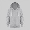 thumbnail image 2 of KPOPLK Toddler Boy Zip Up Hoodie Sweatshirt Fall Clothes Long Sleeve Solid Jacket With Hood 1-7 Years Light Gray Size 5-6 Years, 2 of 6