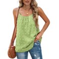 thumbnail image 1 of Chalecos para Mujer Cuello Redondo Punto Suizo Camiseta Sin Mangas De Verano Camiseta Sin Mangas Ajustable Verde S, 1 of 6