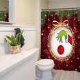 thumbnail image 4 of 72x72 Red Christmas Shower Curtains for Winter Merry Xmas Happy New Year Holiday Bath Bathroom Decors Pine Tree Snowflakes Gold Stars Home Fabric Waterproof Shower Curtain Set with 12 Hooks, 4 of 6