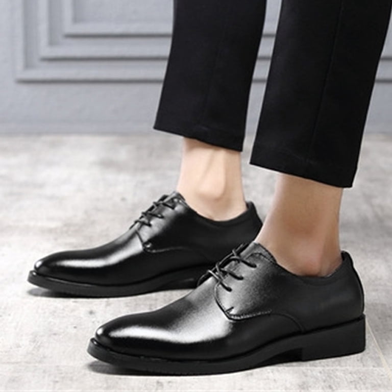 Men\'s Oxfords Cap Toe Dress Shoes Lace Up Formal Business Work Amazon.com | LSIGHTUS Men main image 2
