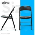 thumbnail image 5 of Oline Folding Chair, Indoor Outdoor Plastic Commercial Stackable Foldable Guest Chairs for Events Office Wedding Party Picnic Kitchen Dining, 350lb Capacity (Black, 2 Pack), 5 of 8