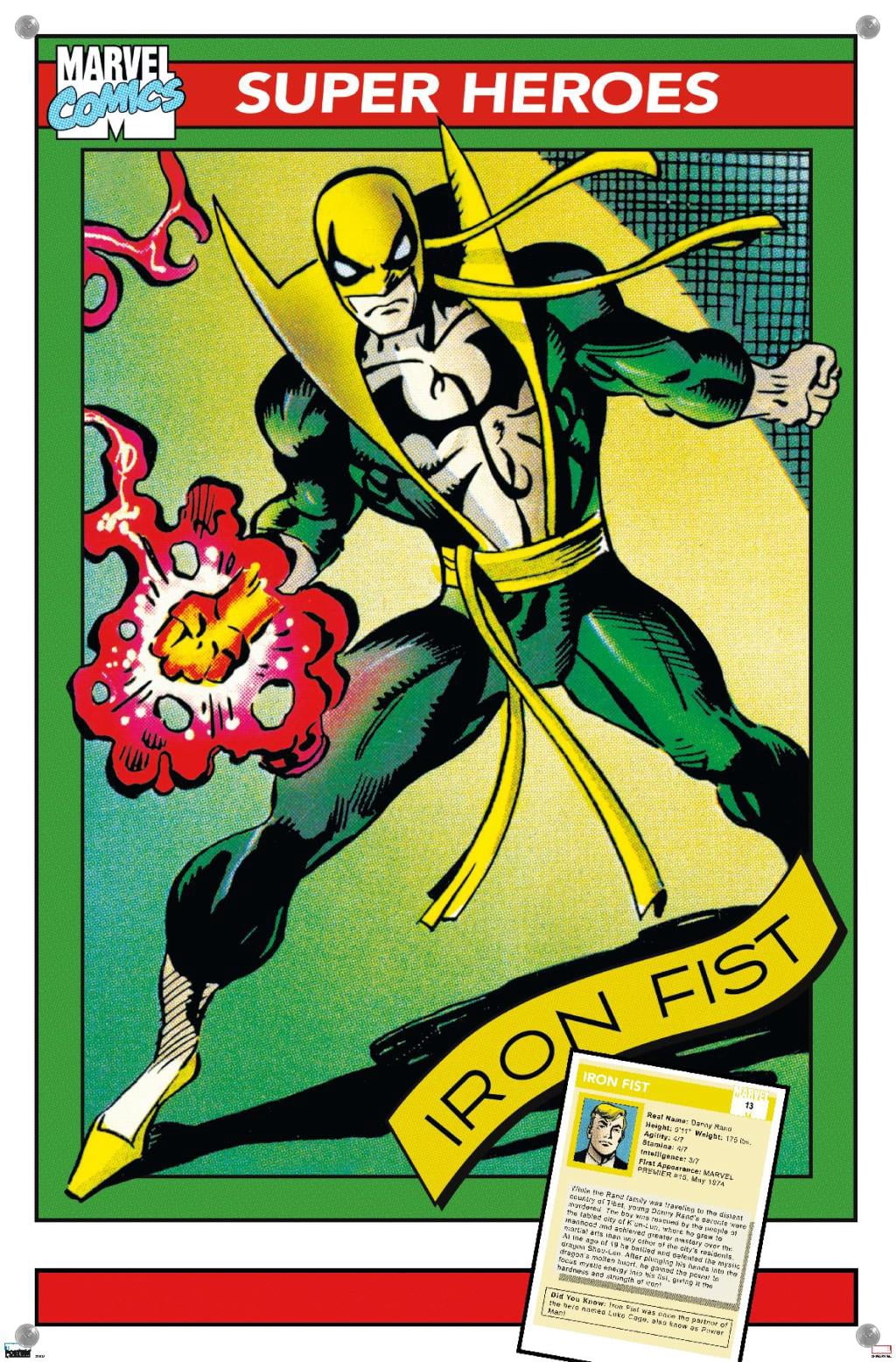 Marvel Trading Cards - Iron Fist Wall Poster with Push Pins, 14.725" x 22.375"