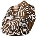 thumbnail image 2 of Hand Carved Wooden Texile Stamp Printing Block Brown Elephant Stamp, 2 of 3