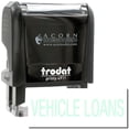 thumbnail image 1 of Self-Inking Vehicle Loans Stamp, Trodat Printy 4911, Press and Print Stamping, Impression Size 5/8" x 1-1/2", Up to 10,000 Impressions - Mint Green Ink, 1 of 10