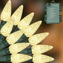 C6 Battery Operated Christmas Lights, 2 Pack 50 LED 17FT Christmas Lights with 8 Modes, Waterproof Christmas Decorations for Christmas Tree Wresth Garland Decor(Warm White)