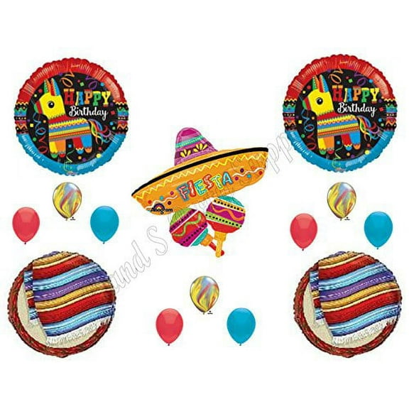 FIESTA Pinata Sombrero Birthday Party Balloons Decoration Supplies Taco Mexico