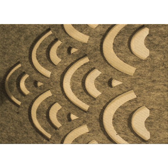 Ahgly Company Machine Washable Indoor Rectangle Transitional Orange Gold Area Rugs, 5' x 7'