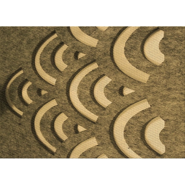 Ahgly Company Machine Washable Indoor Rectangle Transitional Orange Gold Area Rugs, 7' x 10'