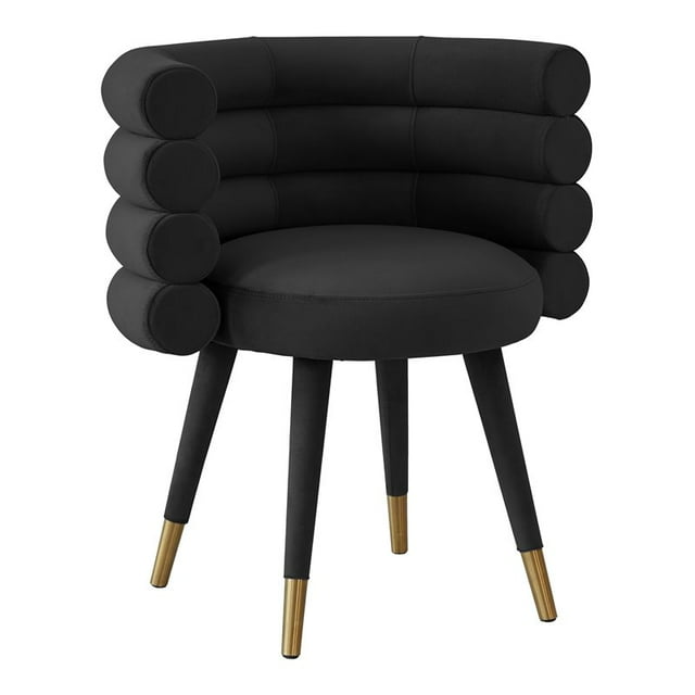 TOV Furniture Betty 19.9" Transitional Velvet Dining Chair in Black