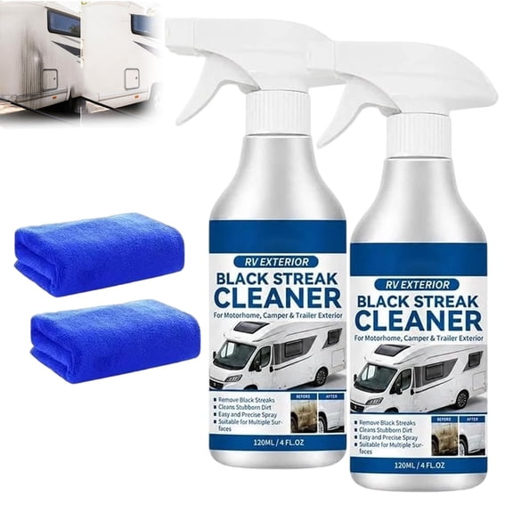 Black Streak Cleaner Spray for RVs, Black Streak Remover Exterior Wash, Fast Acting Camper Trailer Boat Cleaner Spray for Dirt Grime Removal