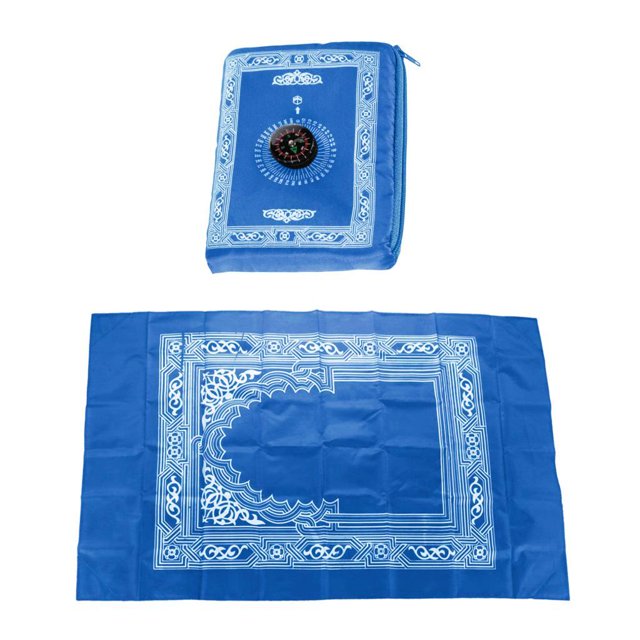veasfak Muslim Prayer Rug Islamic Mat for Muslim Prayers Great Ramadan Gifts for Muslim Blue
