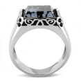 thumbnail image 4 of Anillo Color Plata Para Hombres de Acero Inoxidable Azul con Mancha en Obsidio, 4 of 4