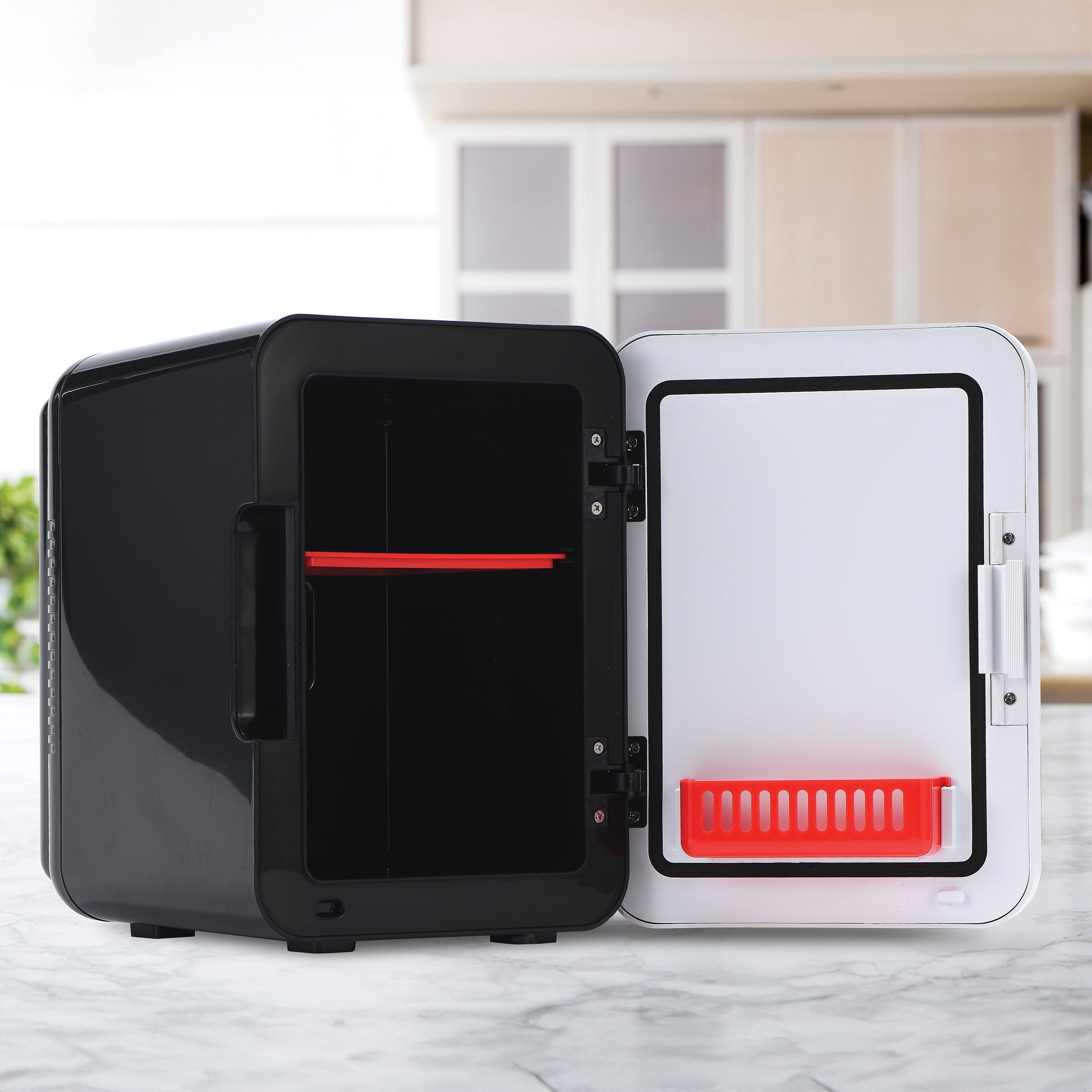 Disney Mickey Mouse Mini Fridge 4L 6 Can, Black Portable Beverage Cooler for Drinks, Skincare, Bedroom, Office, Gaming Setup