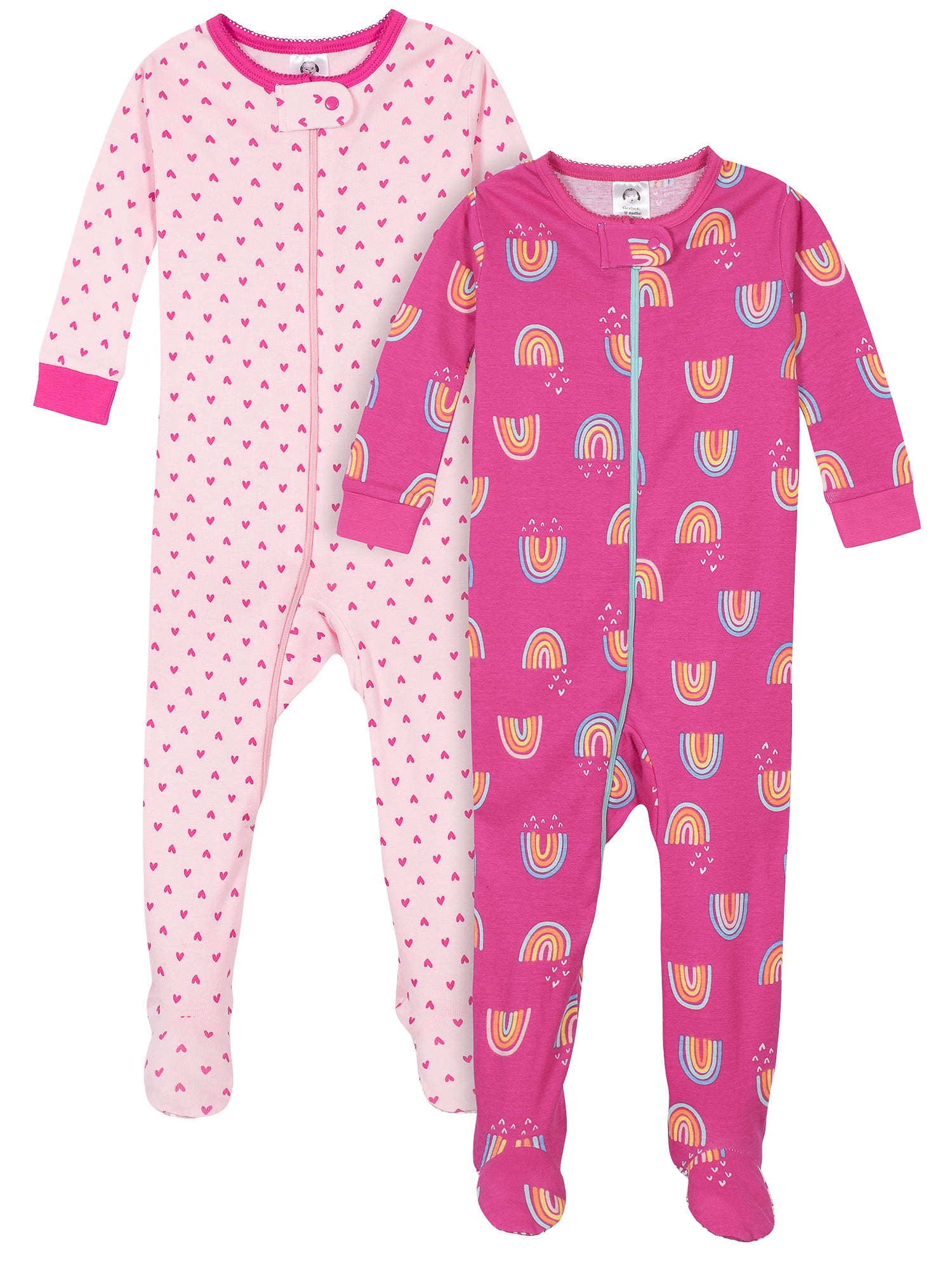 Gerber Gerber Baby & Toddler Girls Snug Fit Cotton Footed 1pc Pajamas