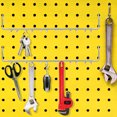 thumbnail image 1 of CRILSTYLEO 2Pcs Versatile Plated Silver Heavy Duty Pegboard Hooks Adjustable Garage Storage System Accessories, 1 of 8