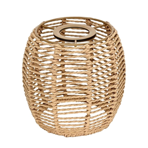 Fzaqwen Rattan Lamp Shade for Homestay Bar Handmade Decor Paper Rope Woven Lampshade