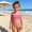 Pink, variant on Swimsuit for Girls Kids Two Piece Swimsuit Solid Fringe Detail Halter Top with Bottoms Fashion Girls Bathing Suit Size 8-9Y