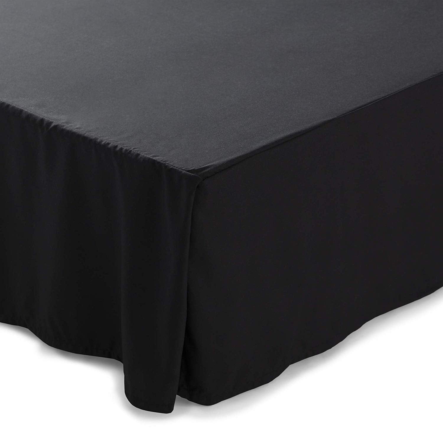 The Great American Store Full Bed Skirt Black Solid 15 Inch Tailored Drop Pleated Bed Skirt, Easy Fit Dust Ruffle, Soft Brushed Microfiber Ruffle Bed Skirt, Luxury Bedskirt