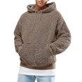 thumbnail image 1 of Men Teddy Bear Drawstring Hooded Pullover Top Fleece Long Sleeve Hoodie With Pockets, 1 of 3