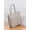 Light Gray, variant on Back to School Minimalist Student Business Laptop Tote Bag, Multi Pocket Work Shoulder Purse for Women, Beige