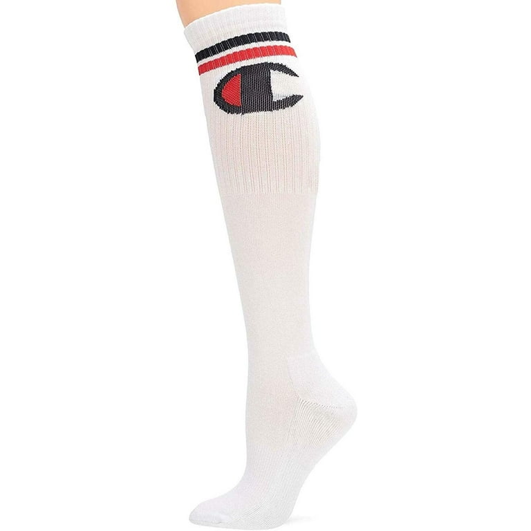 Champion Women s 2 Pack Big C Logo Knee High Socks Black White Walmart