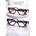 2 Pack Cat Eye Reading Glasses for Women Pattern Frame Lightweight ...