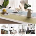 thumbnail image 3 of SHAR Outdoor Rectangular Tablecloth Anti Stain Washable Tablecloth Fabric Tablecloth Dining Table Kitchen Tablecloth Picnic Tablecloth Pompom Design Tablecloth Table Decoration(Blue-Gre, 3 of 5