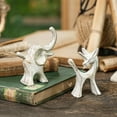 thumbnail image 2 of Sungmor Cast Iron Small Animals Statues, 2pcs White Cute Animal Figurines, Home Office Decor Accent, Bookshelf, Desk, Cabinet Decorative Ornaments, 2 of 7