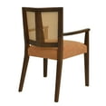 thumbnail image 5 of Euroco Wooden Arm Dining Chairs Set of 2, Modern Fabric Upholstered Kitchen Side Chairs for Living Room,Caramel & Walnut, 5 of 8