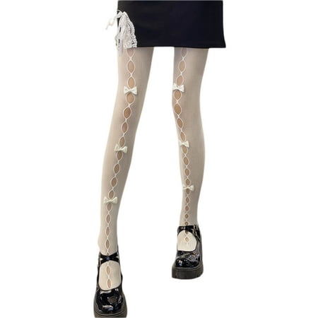

Inevnen Sheer Pantyhose Tights for Women Heart Dot Houndstooth Fishnet Stockings Leggings