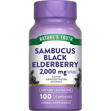 Black Elderberry Capsules 2000mg | 100 Count | Super Concentrated Sambucus Extract | Non-GMO, Gluten Free | By Nature's Truth