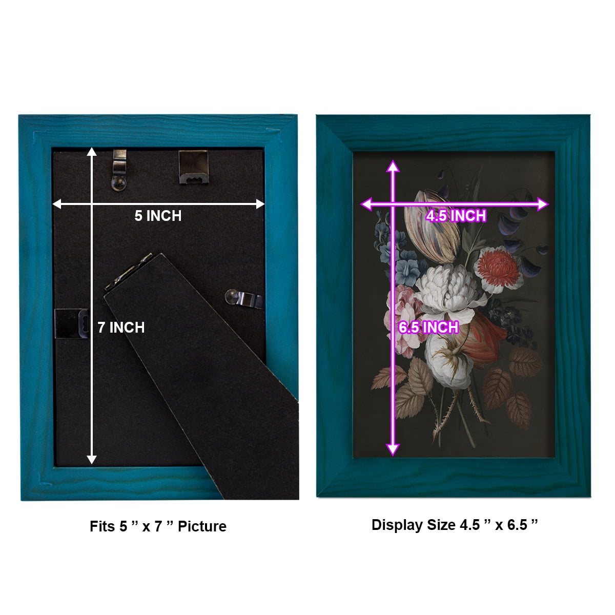 Dramatic Bouquet I -Framed Print w/glass-Ocean Blue