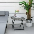 thumbnail image 2 of Outsunny Rattan Coffee Table Folding Patio Outdoor Side Table, Grey, 2 of 10