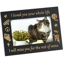 Cat Memorial Picture Frame 5.9x7.87inch I Loved You Your Whole Life Cat Gift Photo Frame Rectangle Wood Photo Frame with Plastic Finding Pet Memorial Keepsake Frame for DIY Cats That Passed
