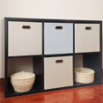 thumbnail image 3 of CNKOO Storage Bins 13×13 Storage Cubes Foldable Fabric Storage Baskets Boxes Containers Drawers 4pcs (Woven Grey), 3 of 4