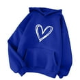 thumbnail image 4 of Up to 60% Off! pstuiky Women's Hoodie, Women Heart Printed Hoodie Long Sleeve Jumper Hoodie Sweatshirt Top Hoodie Drawstring with Pocket Leisure Blue S, 4 of 4