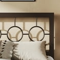 thumbnail image 4 of Sifurni Twin Size Metal Platform Bed Frame with Modern & Vintage Headboard and Footboard, Brown, 4 of 10