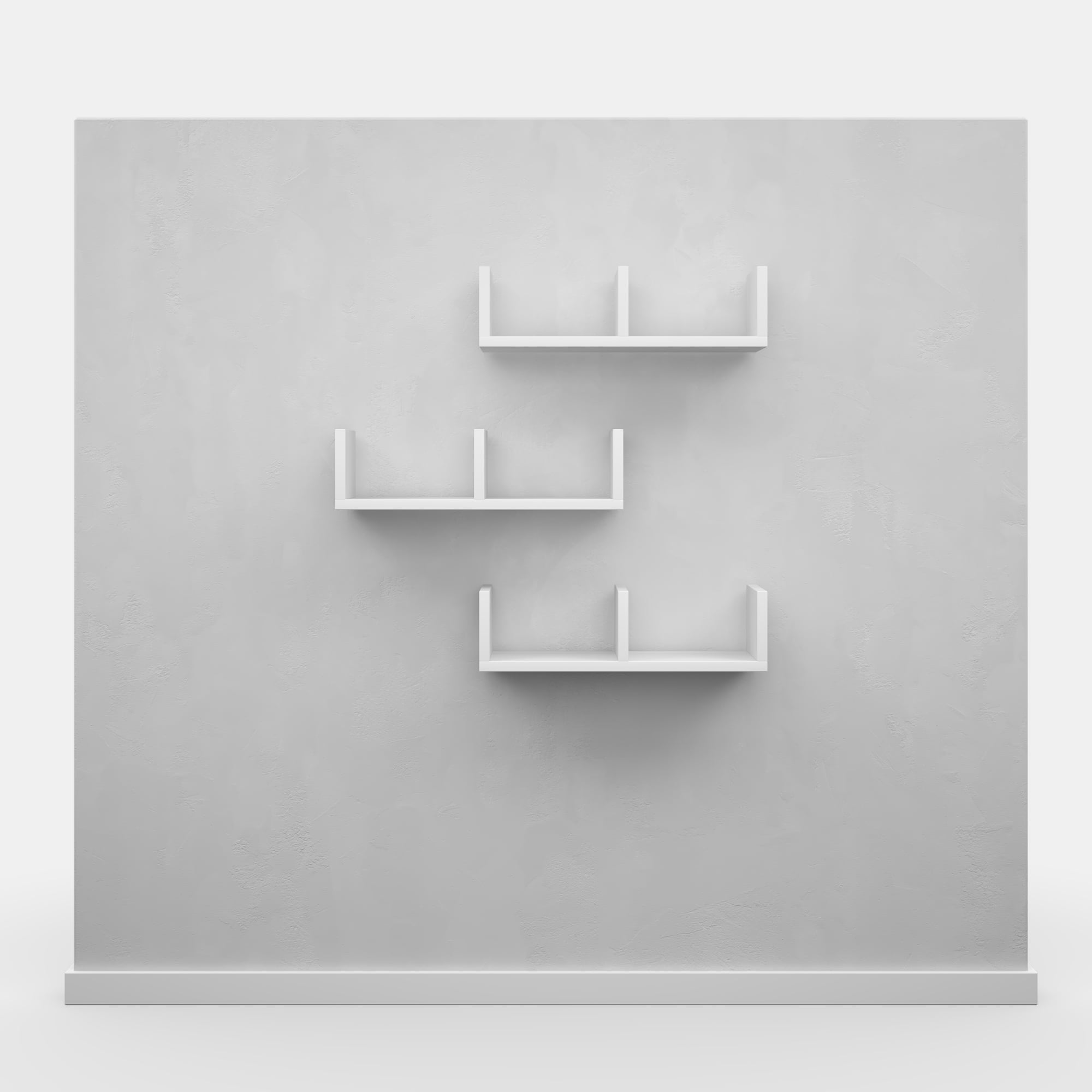 Ada Home Decor Furniture 19.69" 3 Tier White Waller Modern Wall Shelf