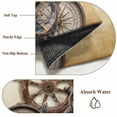 thumbnail image 6 of Round Area Rug 3 Ft, Vintage Anchor Nautical Washable Non-Slip Circle Carpet for Living Room/Bedroom, Coastal Compass Brown Low-Profile Small Floor Mats Collection Rugs for Indoor, 6 of 8
