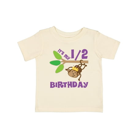 

Inktastic Half Birthday 6 Months Baby Monkey Gift Baby Boy or Baby Girl T-Shirt