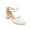White, variant on PINQI Flower Girls Heels Dress Shoes Kids Closed Toe Bow Ankle Strap Mary Jane Sandals Wedding Party Princess Shoes