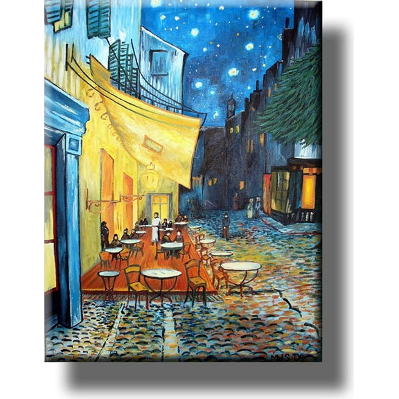 Café Terrace at Night by Vincent van Gogh Picture on Stretched Canvas, Wall Art Décor, Ready to Hang!