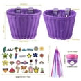 thumbnail image 2 of Kids Bike Basket Purple Woven for Kids Bike Handlebar Bike or Scooter,1 Set, 2 of 6