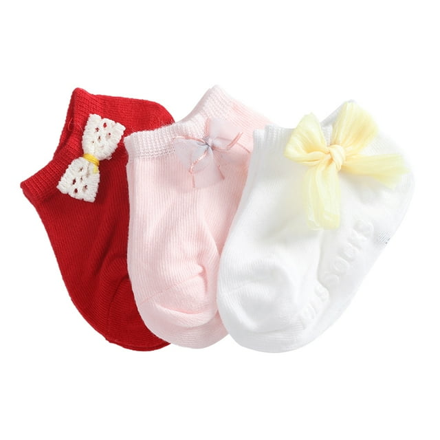 3 Pairs/Set Spring Summer Baby Boys Girls Socks Solid Color Infant Floor Socks Soft Anti-slip Boat Socks B 1-3Y